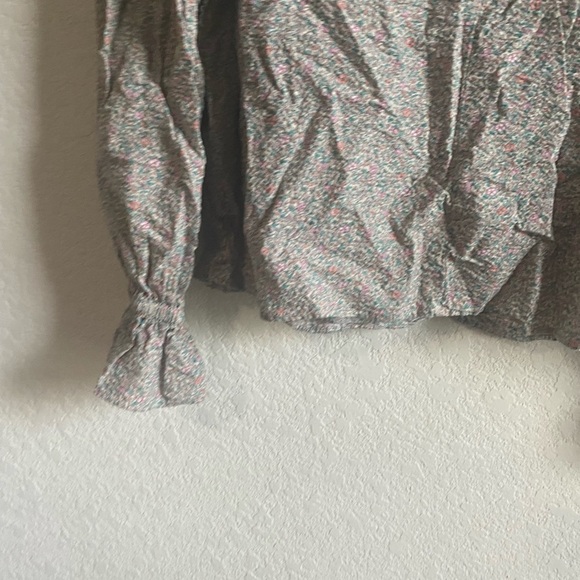 Moodie Ditsy Floral Long Sleeve Blouse M Keyhole Back Boho Hippie Peasant - Picture 11 of 12